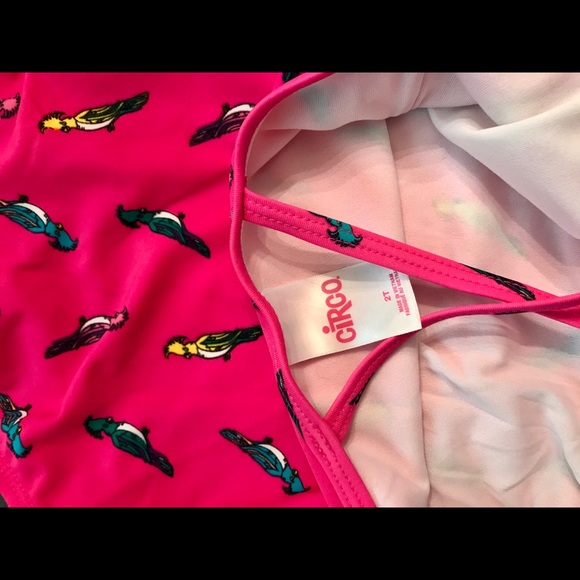 Girls Bird Print Swim suit size 2T - Picture 3 of 5